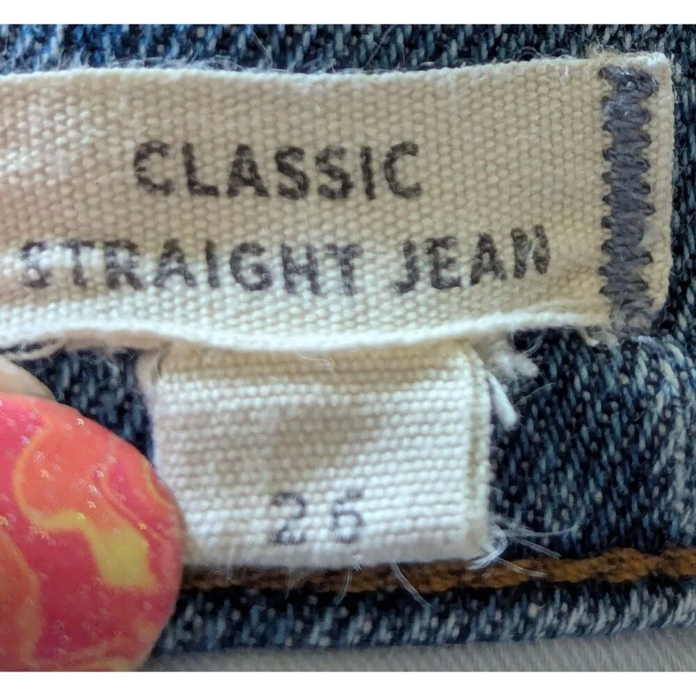 Madewell Classic Straight Jeans Cropped High Rise Raw Hem Medium Wash Size 26
